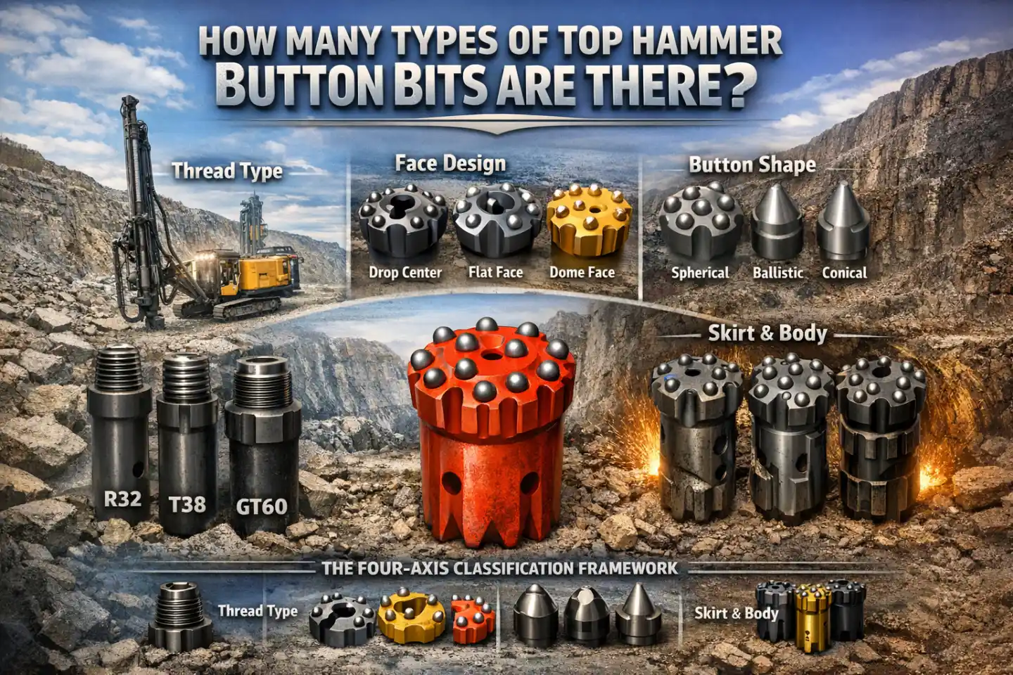 How Many Types of Top Hammer Button Bits