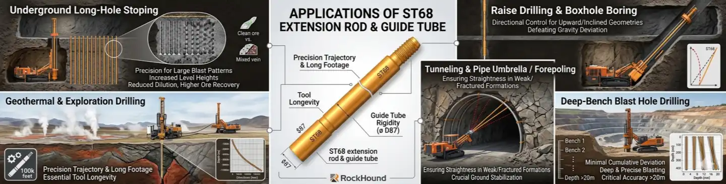 Applications of ST68 Extension Rod & Guide Tube