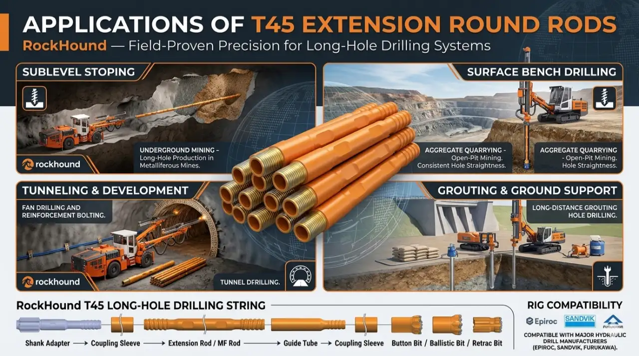 Applications of T45 Extension Round Rods