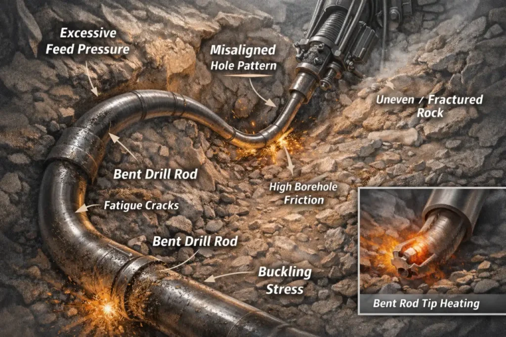 Drill Rod Bending and Axial Deviation