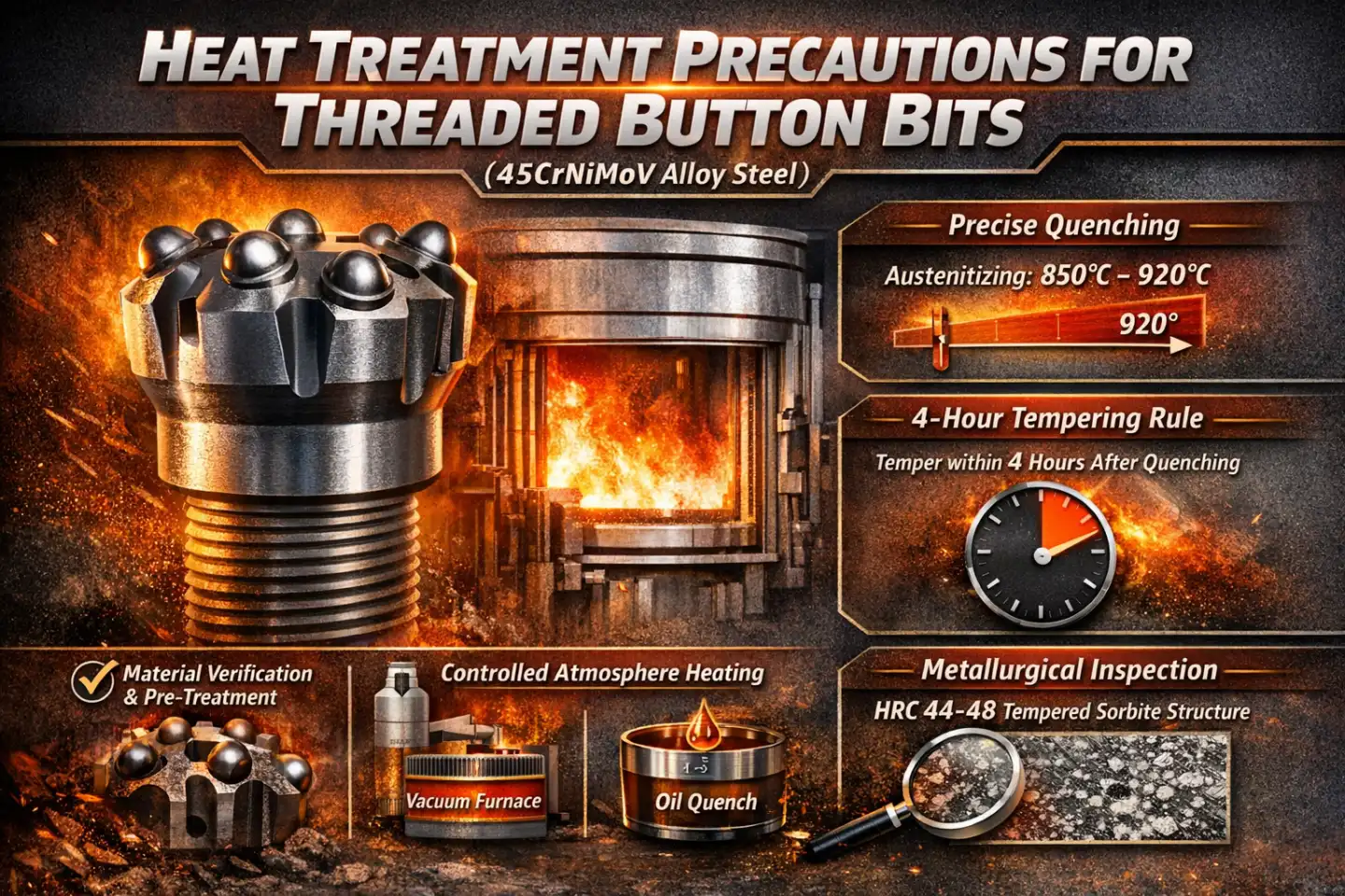 Heat Treatment Precautions for Threaded Button Bits